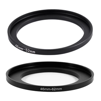 En iyi 2 Adet Kamera Parçaları Lens Filtresi Step Up Halka Adaptörü Siyah-46Mm-62Mm ve 46Mm-52Mm