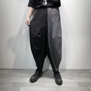 Erkek Yamamoto Pantolon Rüzgar Gevşek Patchwork Renk Tasarım Erkekler Y3 Pantolon Yüksek Sokak Moda Marka Koşu Pantolon Sweatpants