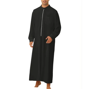 Erkekler Müslüman Moda Jubba Thobes Kaftan Kaftan Qamis İslami Giyim Pakistan Kurta Arapça Namaz Eid Ramazan Abaya Elbiseler Elbise