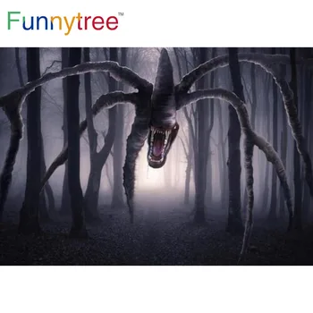 Funnytree Mutlu Cadılar Bayramı Partisi Zemin Korku Canavar Korkunç Karanlık Orman Fotoğraf Arka Plan Çocuklar Malzemeleri Afiş Dekorasyon