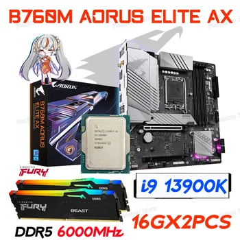 Gigabyte B760M Aorus ELİTE B760 Anakart Combo Intel Core i9 13900K lga1700 İşlemci Kiti İle Kingston DDR5 RAM 32GB i9 Yeni