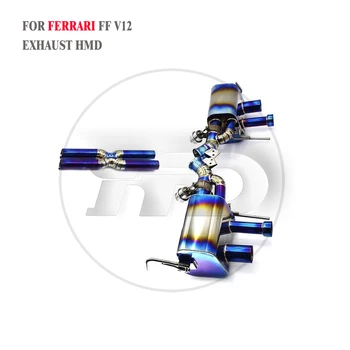HMD Titanyum Egzoz Sistemi Performans Catback Ferrari FF V12 6.3 L Susturucu Vana X Boru