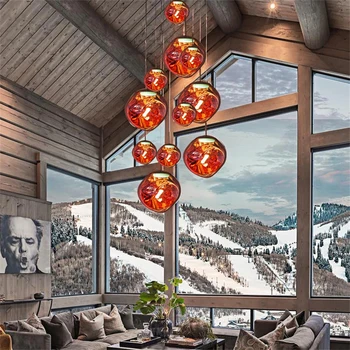 Iskandinav PVC Lav led kolye ışıkları modern ev dekoru Yatak Odası asılı ışıklar Loft Villa Kolye Lamba Mutfak iç mekan aydınlatması