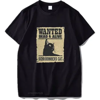 Istedim Ölü Ve Canlı Kedi T Shirt Schrödinger Kedi Tshirt Komik Geek Dijital Baskı T-Shirt Pamuk O-Boyun Tee Tops