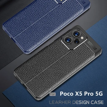 Için Poco X5 Pro 5G Kılıf Kapak Xiaomi Poco X5 M3 M4 X3 X4 Pro 5G M5 M5S F4 F3 Capas Geri TPU Yumuşak Deri Fundas Poco X5 Pro 5G