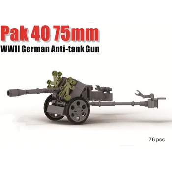 İkıncı dünya savaşı Askeri Moc Askeri Bloklar Alman Pak40 Anti-tank Silah Monte Yapı Taşları Minifigure Çocuk Oyuncak
