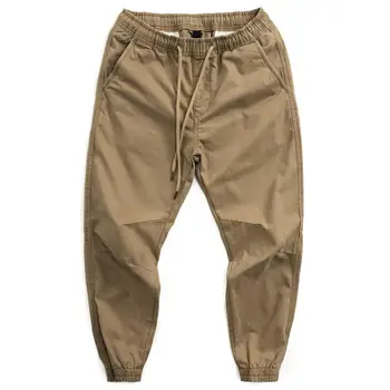 İlkbahar ve Yaz erkek Retro Düz Bacaklı İpli Kanvas Pantolon Gevşek Rahat Moda iş pantolonu