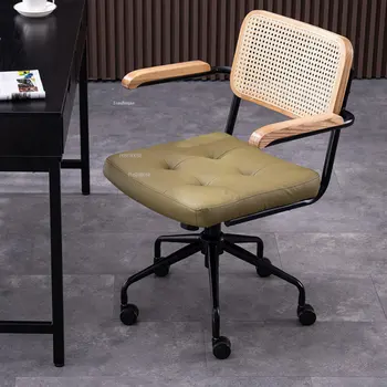 İskandinav Eğlence Rattan büro sandalyeleri Arka Bilgisayar Tasarımı Döner büro sandalyeleri Öğrenci Oyun Sillon Oficina Ev Mobilyaları WZ