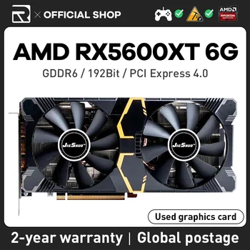 JIESHUO RX 5600XT 6 GB AMD Radeon Üç Hayranları Grafik Kartı Gpu Gddr6 192bit RX 5600Xt 6G Destek Bilgisayar Masaüstü Oyun Video