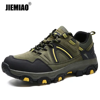 JİEMİAO Yüksek Kaliteli yürüyüş ayakkabıları kaymaz Dayanıklı Açık Spor Erkekler Trekking Dağ Botları Dantel-Up Tırmanma Avcılık Sneakers