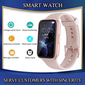 Kadın Smartwatch LC112 Erkekler Spor Spor Sağlık Tracker Kan Basıncı Nabız Uyku Monitör akıllı saat Android IOS için