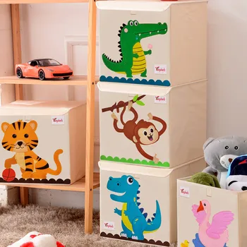 Katlanabilir saklama kutusu Karikatür Hayvan Katlanır Büyük çamaşır sepeti Çeşitli Eşyalar Çocuk Giysileri Oyuncaklar Kitap Depolama organizatör