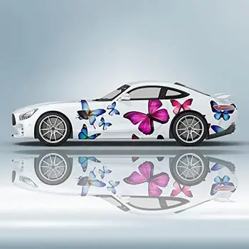 Kelebek Renk Araba Sticker Yan Araba Sarma Araç Yan Grafik Vinil Desen DIY Araba çıkartma