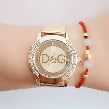 Kobiet Zegarka YH Lüks kadın Paslanmaz Çelik Altın İzle Moda Kristal Kuvars Bilezik Saatler Basit Tasarım Reloj Mujer
