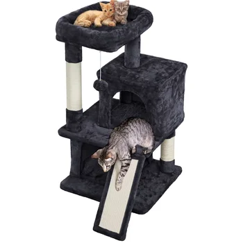 Kınamak ve tırmalama Kulesi, Siyah, Kedi Malzemeleri, kedi Oyuncakları ile 36