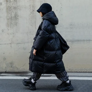 Kış Aşağı Palto Kız İçin 10 12 14 Yaşında Kore X uzun Moda Dış Giyim Genç Kalınlaşmak Sıcak Parkas