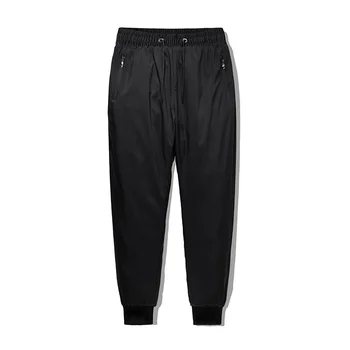 Kış sonbahar erkek rahat pantolon moda yüksek kaliteli siyah sıcak pantolon