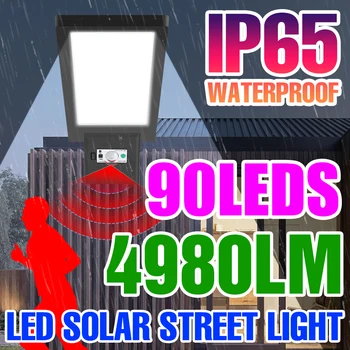 LED IP65 açık güneş sokak ışıkları açık bahçe peyzaj aydınlatma su geçirmez sokak lambası hareket algılama reflektör spot