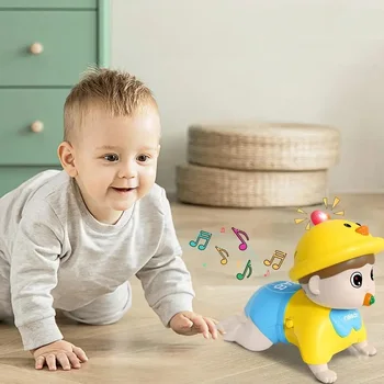 Logo Bebek Elektrikli Güvenli ABS Bebek emekleme bebeği Oyuncak Yürümeye Başlayan Öğrenme Tırmanma Dokunmatik Anlamda Eğitici Müzik Ses ışığı ile