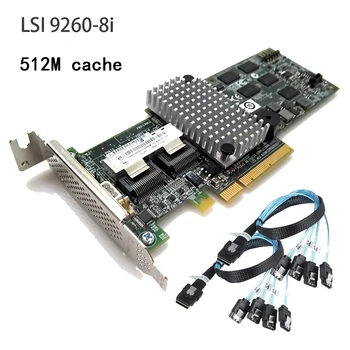 LSI 9260-8i 512 M 6 Gbps SFF 8087*2 SATA/SAS Desteği RAID 5 6 PCI-E 2. 0X8 Denetleyici Kartı ile Kablo