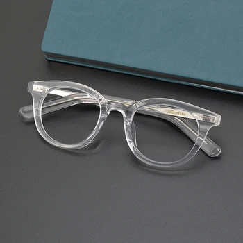 Marka Tasarımcısı Vintage Kare Asetat Gözlük Çerçeve Erkekler Kadınlar Şeffaf Miyopi Okuma Gözlükleri Reçete Gözlük Yeni
