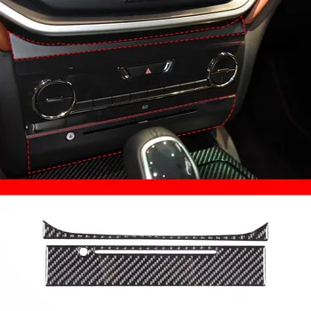 Maserati Ghibli için III (M157) 2014-2015 Araba Merkezi Kontrol CD Paneli Kapak dekorasyon çıkartması Yumuşak Karbon Fiber Aksesuarları LHD