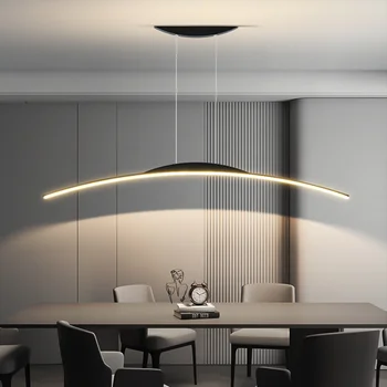 Modern avize lamba siyah basit tasarım avize ışık LED avize yemek odası mutfak Bar oturma odası yatak odası