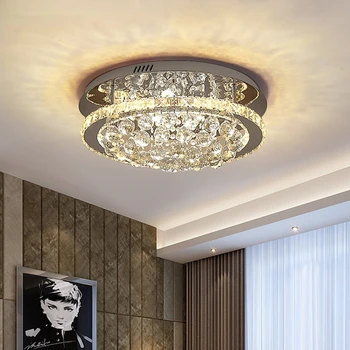 Modern led tavan ışıkları oturma odası için lüks kristal tavan lambası yatak odası kristal mutfak armatürü gümüş led armatürleri yemek