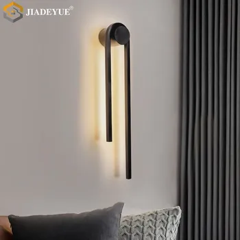Modern minimalist LED şerit duvar lambası yatak odası koridor merdiven oturma odası şerit lamba U şeklinde duvar lambası iç mekan aydınlatması