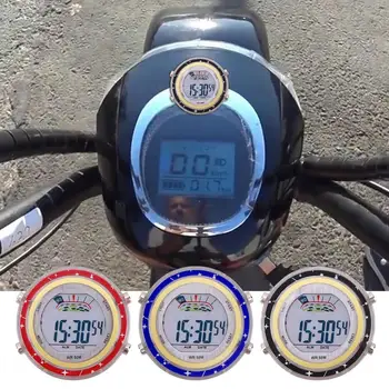 Motosiklet gidonu İzle Su Geçirmez Bisiklet El Kavrama Stick-On Dijital Bar Dağı Saat Parlayan Arama Mini Saatler Aksesuarları