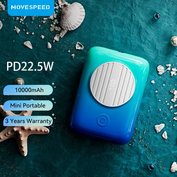 MOVESPEED Q10 Pro Güç Bankası 10000mAh 22.5 W harici pil Hızlı Şarj Powerbank iPhone Anahtarı Dizüstü Açık Seyahat