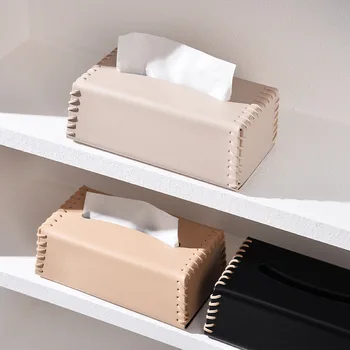 Mutfak Depolama Ve Organizasyon ışık Lüks Deri Doku kutu tutucu Araba Doku Tutucular Tuvalet Kağıdı Kutusu kağıt havluluk