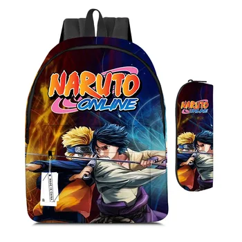 Naruto Okul Çantası Kakashi Naruto Uchiha Itachi İlköğretim Okulu Öğrencileri Eğlence Spor Sırt Çantası Karikatür Sırt Çantası İki parçalı Set