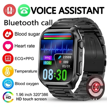 No-ninvasive Kan Şekeri EKG + PPG akıllı bluetooth saat Çağrı Otomatik Kızılötesi Kan Oksijen Kalp Hızı Kan Basıncı Smartwatch
