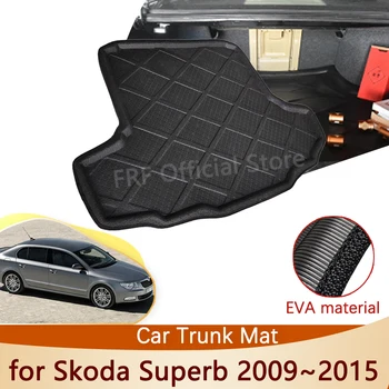 Otomatik Skoda Superb için 2 MK2 2009 2010 2011 2012 2013 2015 3t B6 Araba Aksesuarı Arka Gövde Mat Zemin Tepsisi Astar Kargo Çizme Halı