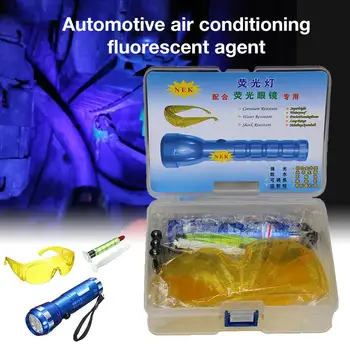 Otomobil Floresan Kaçak Algılama Aracı Otomatik Klima Tamir Aracı R134a Soğutucu Gaz A / C Kaçak Testi Dedektörü UV Boya