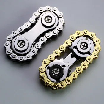 Parmak Jiroskop Bisiklet Zinciri Spinner stres oyuncakları Yetişkinler için Metal Anti Stres Anksiyete Masası Oyuncak Dişlisi Volan Zincir Spinner