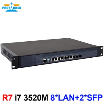 Partaker R7 Güvenlik Duvarı 1U Rafa Ağ Güvenlik Cihazı Intel Core i7 3520M 8 * Intel İ-211 Gigabit Ethernet Bağlantı Noktaları 2 SFP