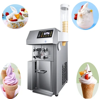 PBOBP 220V Küçük Dondurma Makinesi Üç Renkli dondurma yapma makinesi Ticari Paslanmaz Çelik Masaüstü Tatlı Koni Dondurma Ekipmanları