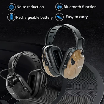 Retevis EHN007 Gürültü Önleyici Kulaklıklar Bluetooth kablosuz Kulaklık USB Şarj Mikrofon ile Otomatik Ses Alma Kulaklık