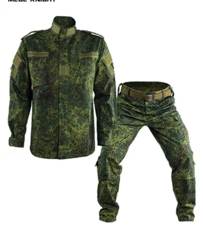 Rus erkek ilkbahar ve sonbahar küçük yeşil adam kamuflaj ordu takım elbise