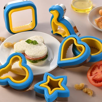 Sandviç Kesici ve Mühürleyen Seti Çocuklar Çocuklar için DIY Kurabiye kalıbı Gıda Meyve Sebze Kesiciler Ekmek Kalıbı