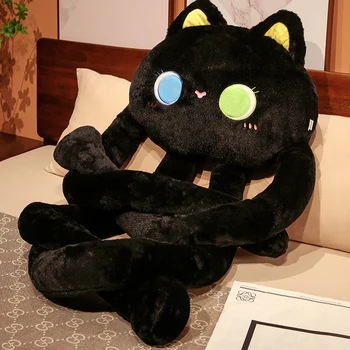 Sevimli Uzun Bacaklı Hayvanlar Yastık Siyah Kedi Oyuncak Tavşan Atmak Yastık Kız Uyur Oyuncak Yastık Süper Büyük Bebek Büyük peluş oyuncak