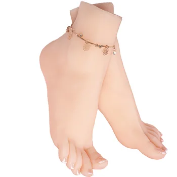 Silikon Ayak Modeli Simülasyon Kadın Manken Fetiş Footjob Nail Art Uygulama Manikür Fotoğraf Ayakkabı Çorap Ekran 3704