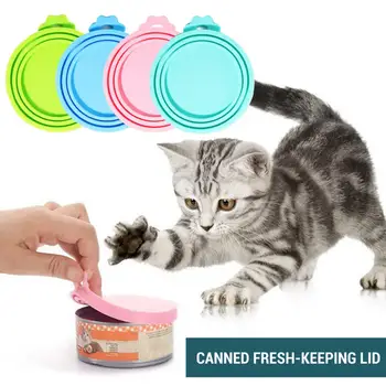 Silikon Pet Kapak Silikon Pet Gıda Kapakları Evrensel sızdırmaz kolay Kapaklar Kedi Köpek Maması Saklama Bpa Ücretsiz Bulaşık Makinesi Güvenli