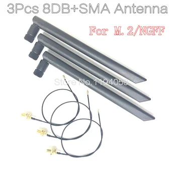 Sma arayüzü 8db omni anten d-link M2 NGFF kablosuz yönlendirici kablosuz ağ kartı .4 GHz 5 GHz 5.8 GHz Çift 7265 8260 9260 AX200