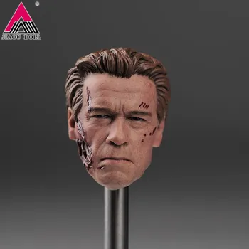 Stokta 1/6 Ölçekli Eski Arnold Schwarzenegger T800 Hasarlı Kafa Heykel Oyma Modeli Fit 12 