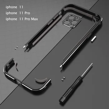 Sıcak Alüminyum Metal Tampon iphone için kılıf 11/11 Pro / 11 Pro Max iPhone11 Pro Max İnce Kapak KILIF Kamera + Çerçeve Koruyucu