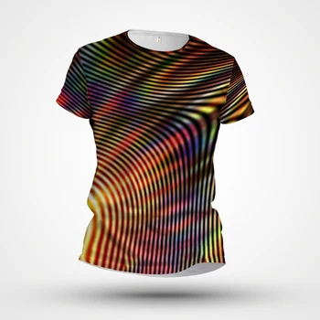 T-shirt erkek 3D Gökkuşağı Görsel Efekt Baskı Kısa Kollu Retro baskılı tişört erkek tişört Artı Boyutu T-shirt erkek