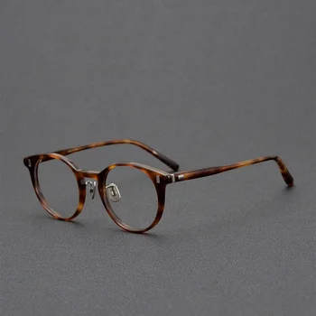 tasarımcı marka erkek Retro gözlük çerçeve en kaliteli asetat optik gözlük Miyopi okuma kadınlar yuvarlak reçete gözlük